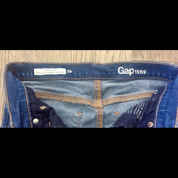 GAP 1969 STRETCH TRUE SKINNY ANKLE JEANS Size 26R - Picture 4 of 8